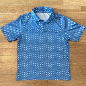 Vineyard Vines Blue Lacrosse Stick Performance Polo Shirt